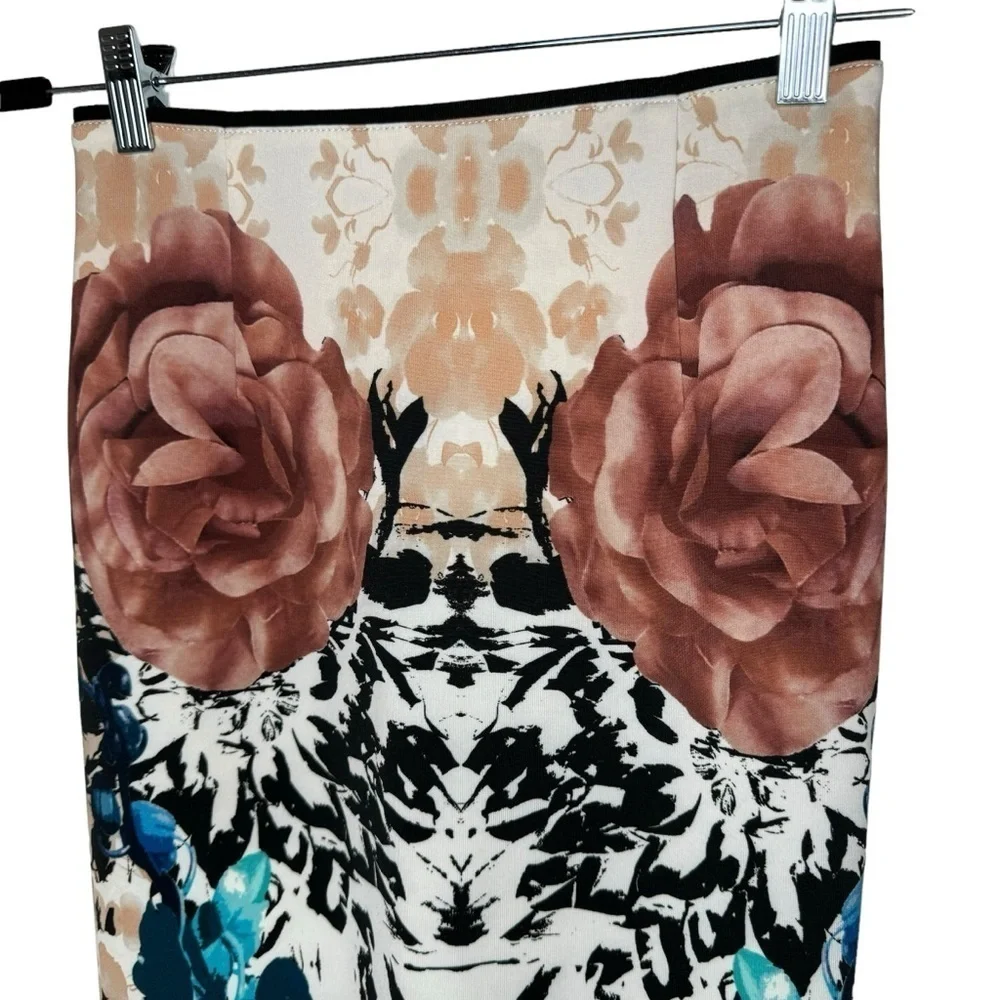 Pinko Floral Pencil Skirt Zip Back Italy‎ US 2
